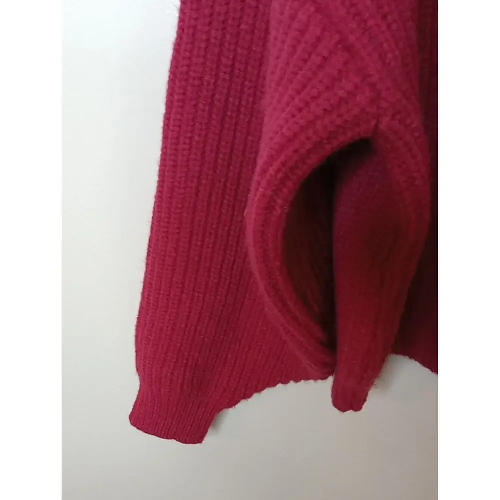 Maison Martin Margiela Boxy Ribbed Cardigan - Raspberry Size Medium